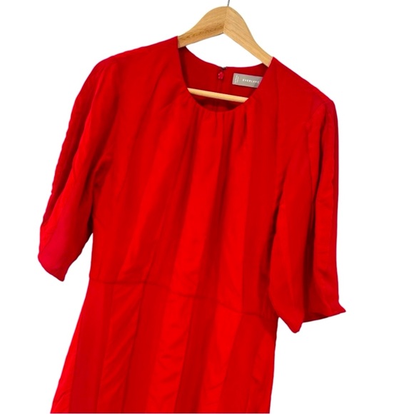 Everlane Red The City Stripe Ruched Dress - Picture 4 of 15